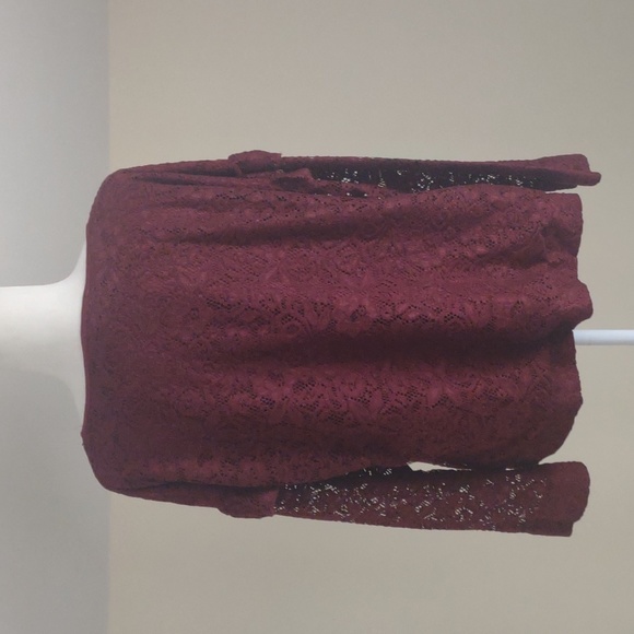 Juicy Couture lined crocheted lace top Size XXL Wine - Picture 6 of 10